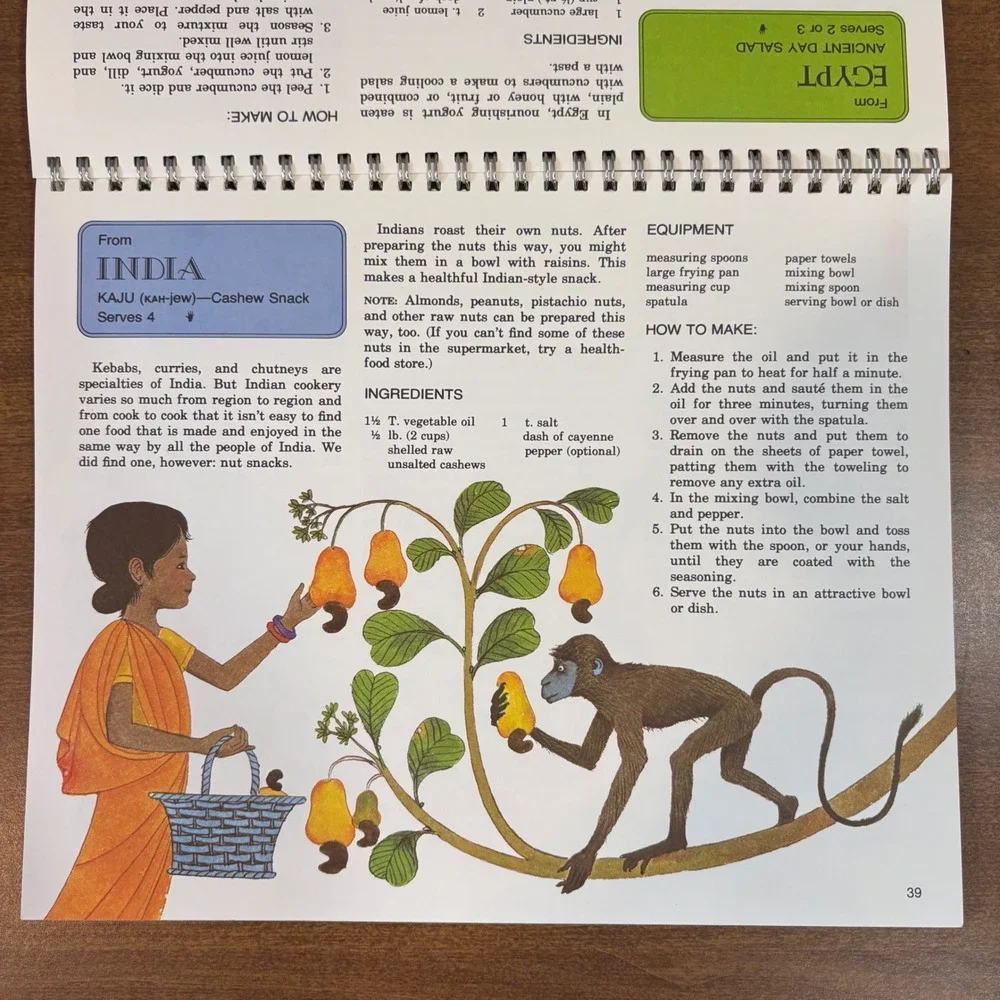 Many Hands Cooking International Cookbook UNICEF 1974 Vintage Spiral Bound Chen